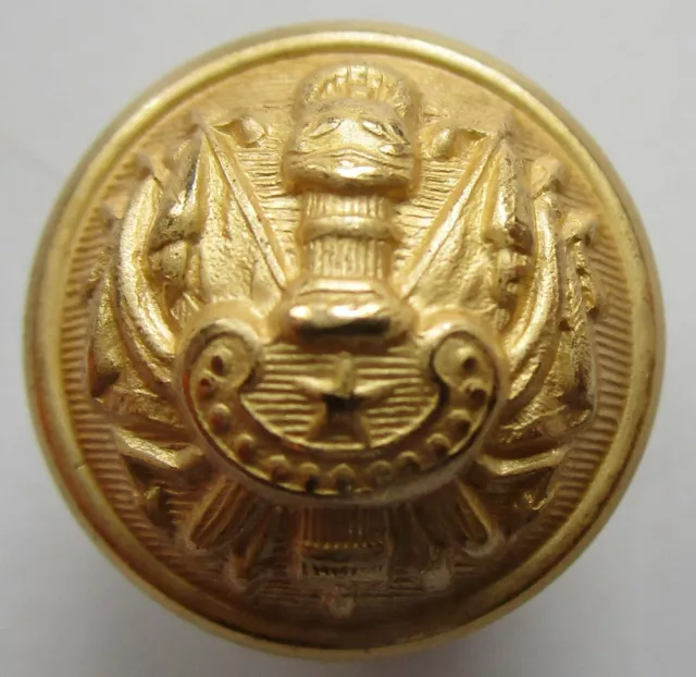 Bouton militaire bombé en métal doré pour Officier Général 2é & 3é République PM