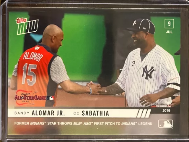 2019 Topps Now #494 Sandy Alomar Cleveland Indians CC Sabathia New York Yankees