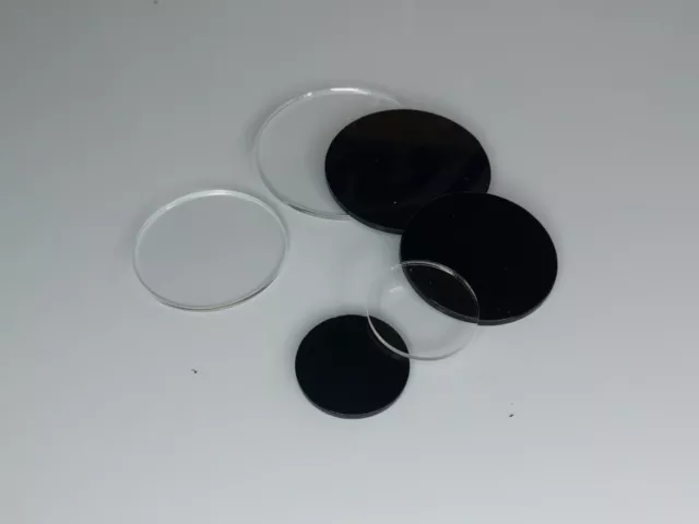 Plexiglas® zuschnitt, Platte rund klar o. schwarz Ø 50mm Deckel, Kreis, Scheibe