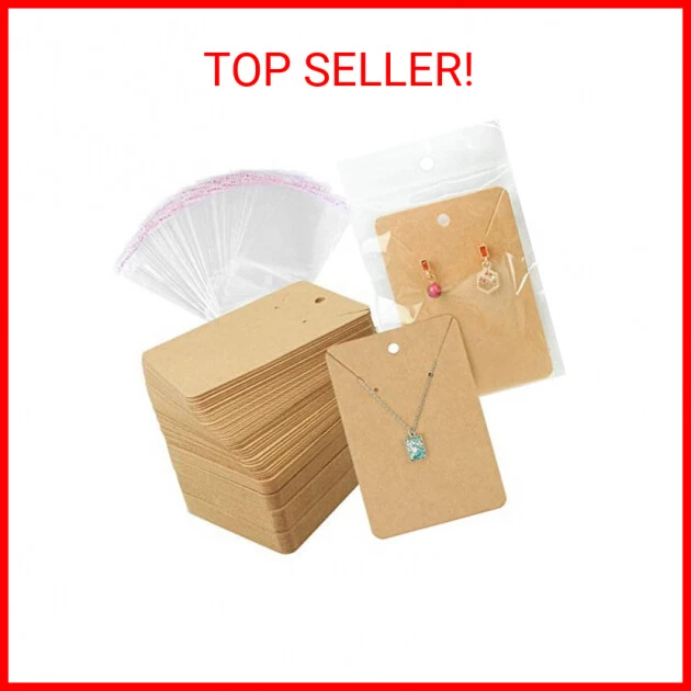 Earring Cards Necklace Display Cards with Bags,150 Earring Display Cards, 150 Pc
