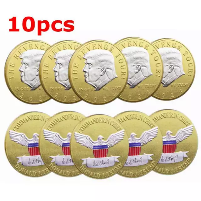 10PCS 2024 Donald Trump Coin US THE REVENNGE TOUR President Challenge