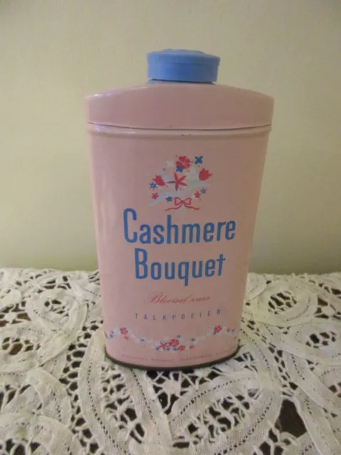 VINTAGE CASHMERE BOUQUET Flower Fresh TALCUM POWDER - Pretty Shabby Pink Talc