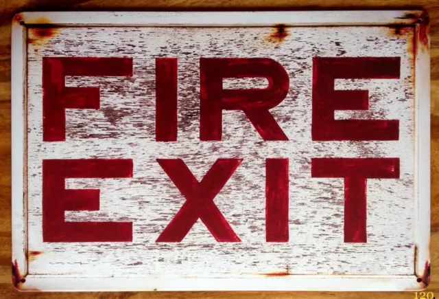 Vintage style Fire Exit plaque Retro tin sign nostalgic art gift Home Decor