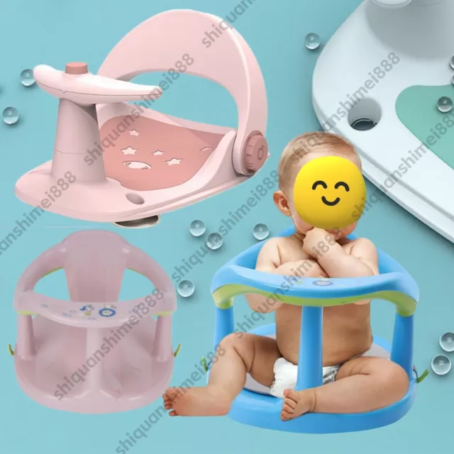 Baby Shower Seat Bath Tub Chair with Suction Cups for 6-18 Months Baby Pink/Blue