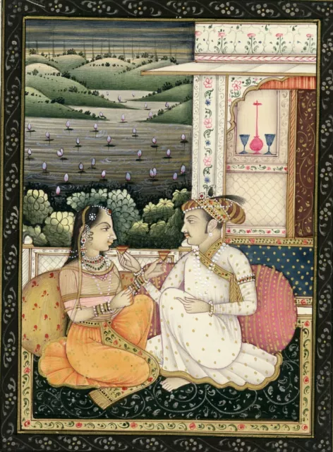 Indische Miniaturmalerei - Fine Indian Miniature Color Painting