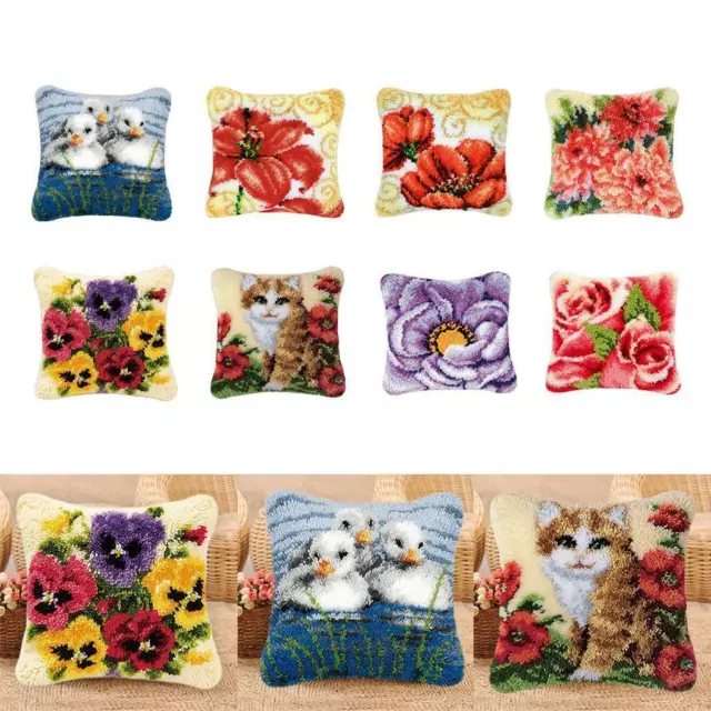 DIY Latch Hook Pillow Kit Pillowcase Cushion Cover Making Embroidery Kit