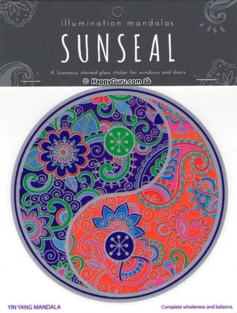 “Yin Yang Mandala" Sunlight Sunseal Window Sticker Decal Stain Glass Effect