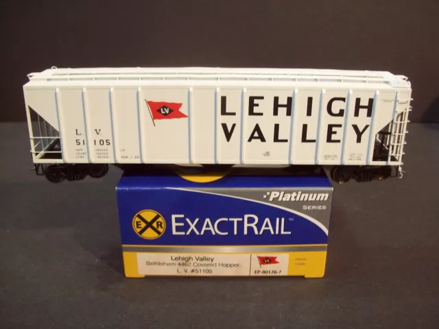 HO LEHIGH VALLEY ExactRail Bethlehem 4462 Covered Hopper #51105- Metal wheels! HO LEHIGH VALLEY ExactRail Bethlehem 4462 Covered Hopper #51105- Metal wheels!
