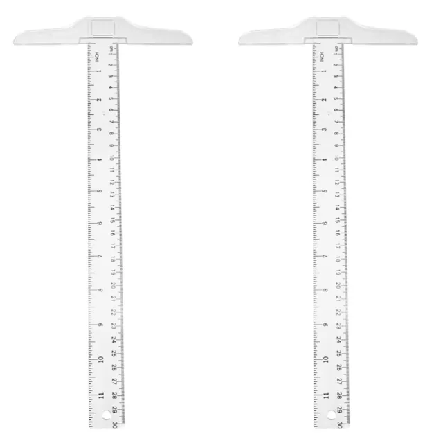 2 Pcs Ruler Plastic Student Woodworking Line Double Sided Frame Shirt
