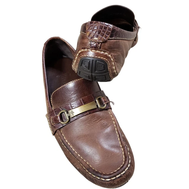 MENS COLE HAAN Country 2-Tone Leather Kilt Tassel Loafers 