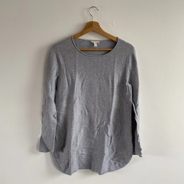EILEEN FISHER Tunika Top grau langarm Größe XS extra groß Damen Damen