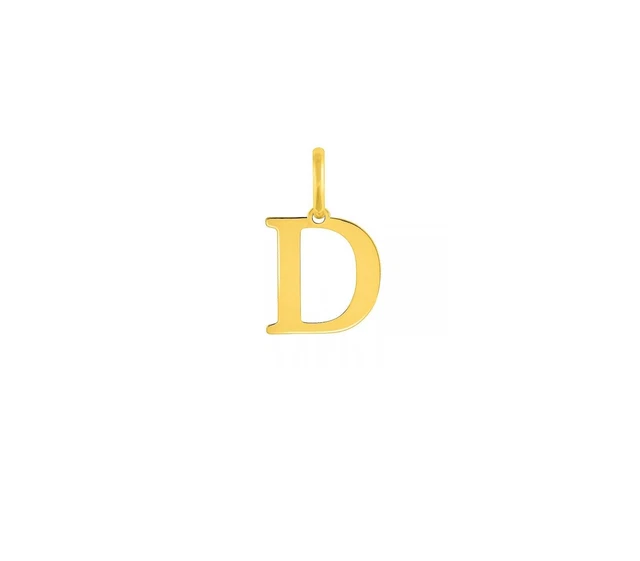 Ciondolo In Oro Bianco 18K Con Iniziale D Lucida – 2,1 Cm Con Cordino - Foto 3