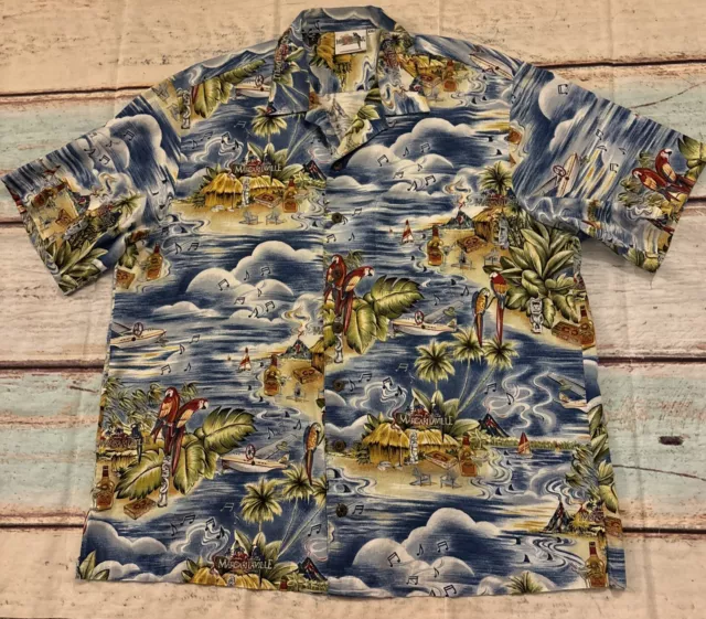 Jimmy Buffett Margaritaville Parrots Island Aloha Hawaiian Camp Shirt Men’s 2XL