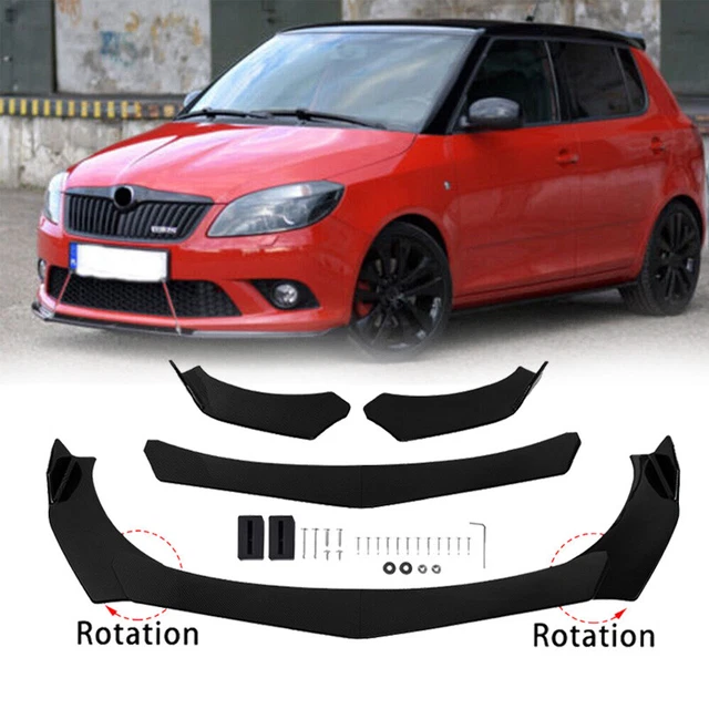FOR SKODA FABIA VRS MK2 RS Glossy Front Bumper Lip Panel Splitter