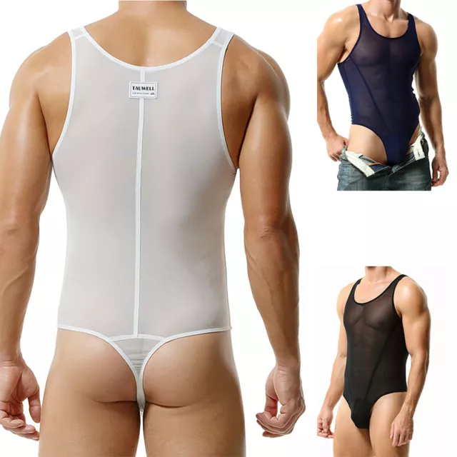 Men's PVC Leather Backless Thong Bodysuit Leotard Jockstrap Underwear  Swimsuits