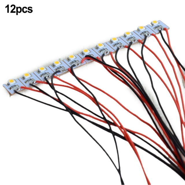 Vorverdrahtete LED Leuchten OO Maßstab Modellteile warmweiß 10 mm x 10 mm 12V DC