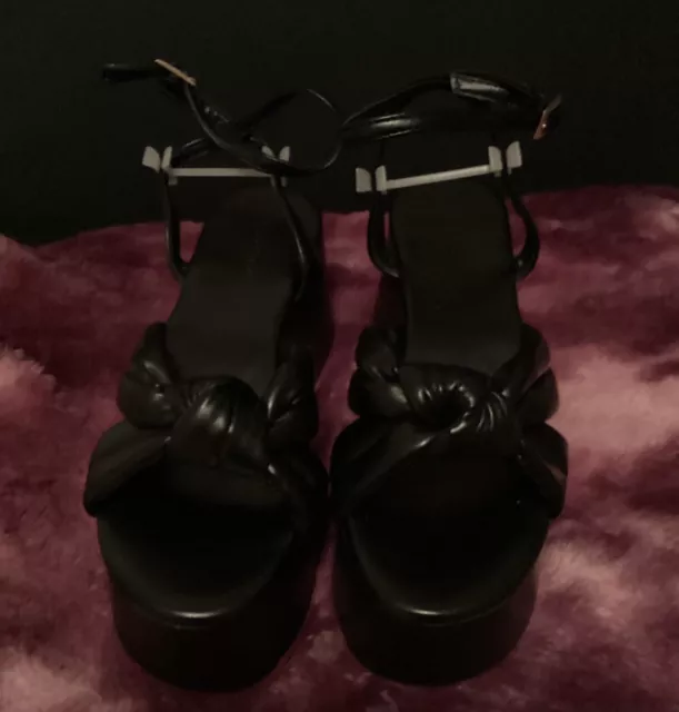 Bamboo Platform Black Sandal Size 8 2