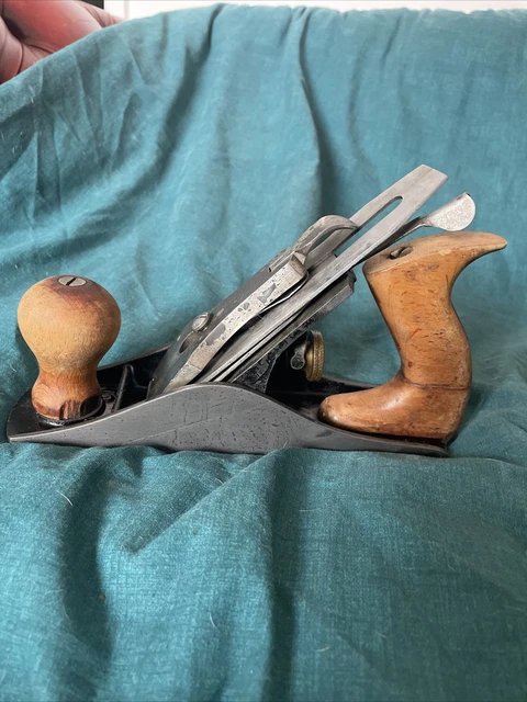 Vintage Smoothing Block Plane No 3 Wood Handle Brass Nut Made In Sheffield