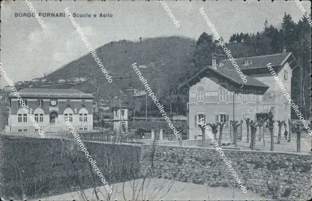 cn731 cartolina borgo fornari scuole e asilo provincia di genova liguria