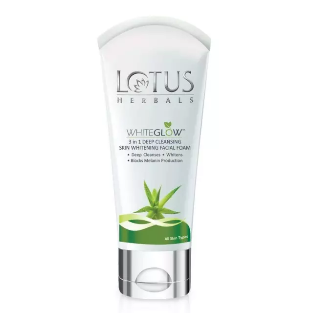 Lotus Herbals Whiteglow 3-In-1 Profond Démaquillage Peau Blanchissant Mousse 50