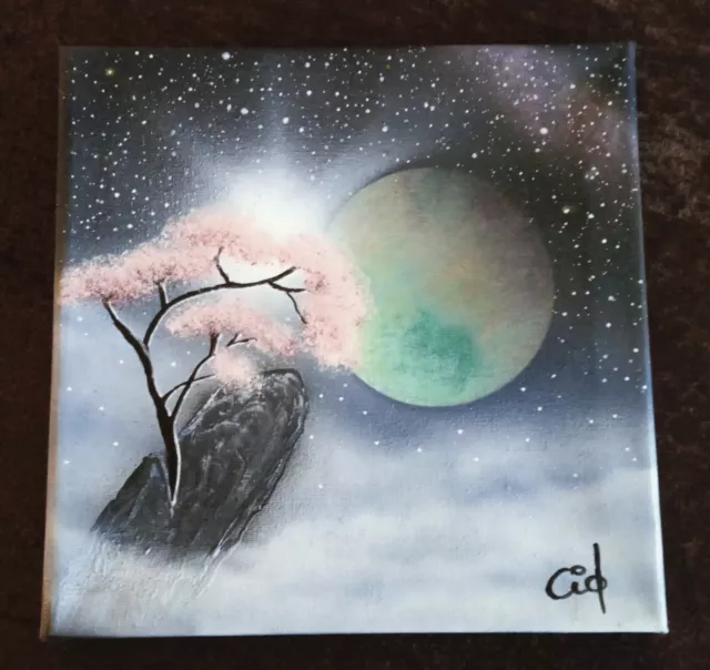 Spray Art - Toile 25x25 : Japanese Tree above the Clouds