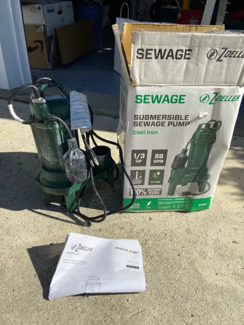 Zoeller SEWAGE 1/3HP 115V Cast-Iron Submersible Sewage Pump #1261 PARTS ONLY