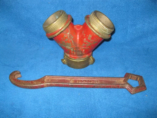Akron brass wye valve and a hydrant wrench