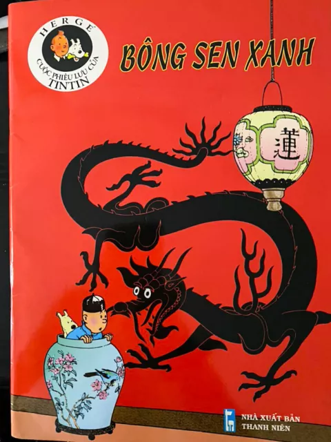 TINTIN HERGE LE LOTUS BLEU BôNG SEN SANG RARISSIME  EO VIETNAMIEN