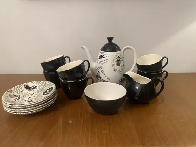 ridgeway homemaker coffee pot With Cups And Saucers, Milk Jug And Sugar Bowl