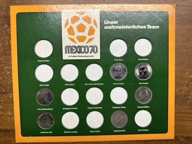 Shell Mexico 70 IX Fussball Weltmeisterschaft Sammlermünzen ( Franz Beckenbauer)