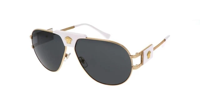 Authentic Versace Sunglasses VE2251 1471/87 Gold Designer Frames Gray Lens 63MM
