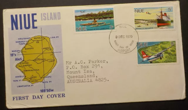 1971 Niue First Day Cover.Airport(LotE324923188)Free Post