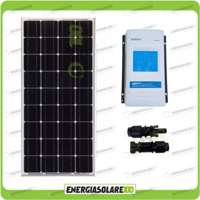Kit Camping car Panneau solaire 100W 12V mono régulateur MPPT DuoRacer 2 batteri
