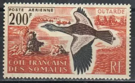Somali Coast Stamp C23  - Great Bustard