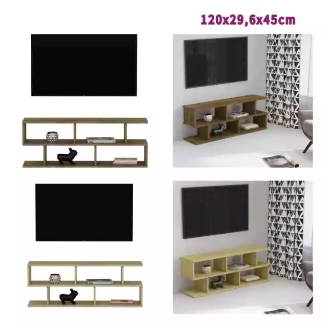 Homemania Mueble para TV Su Roble 120x29,6x45cm Sala de Estar Salón Multicolor v
