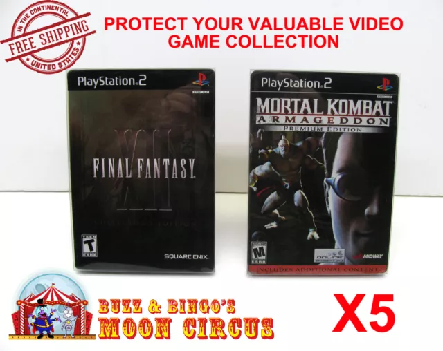 5X Sony Playstation Ps2 Dvd Steelbook Cib Game Clear Protective Box Protectors
