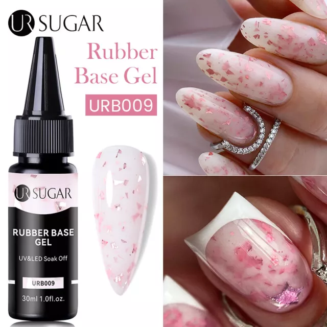 UR SUGAR 30ml Gummi Base Gel Milky Pink White Glitzer Nagelgel Soak Off UV LED