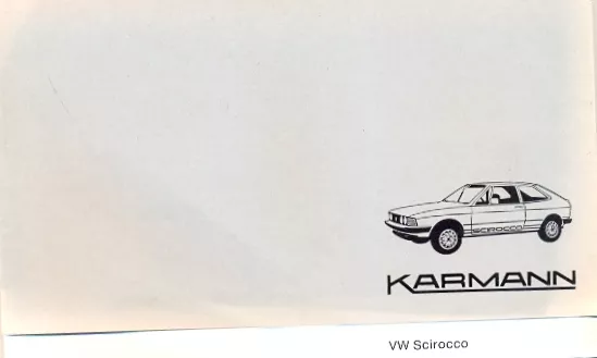 Volkswagen Scirocco Mk 1 KARMANN sales brochure French & German text