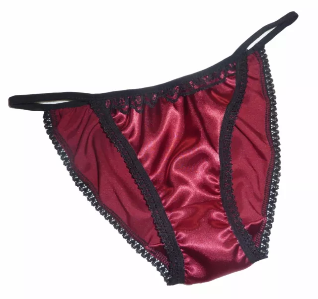 US Women Glossy Briefs Underwear Shiny Thongs Silk Satin Trunks