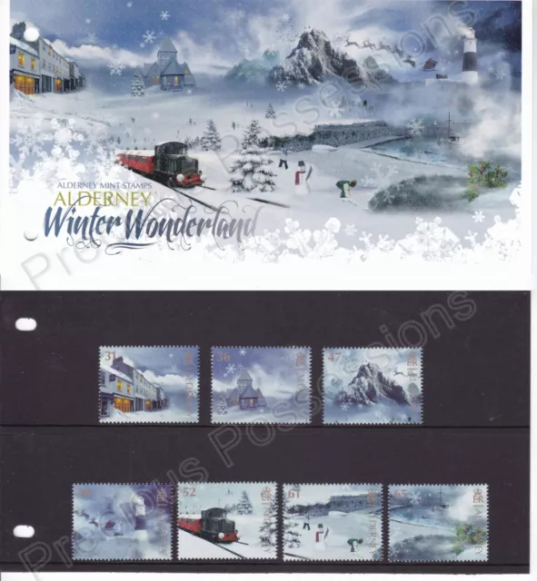 Alderney Presentation Pack 2011 Christmas Winter Wonderland Stamp Set Sg A441-7