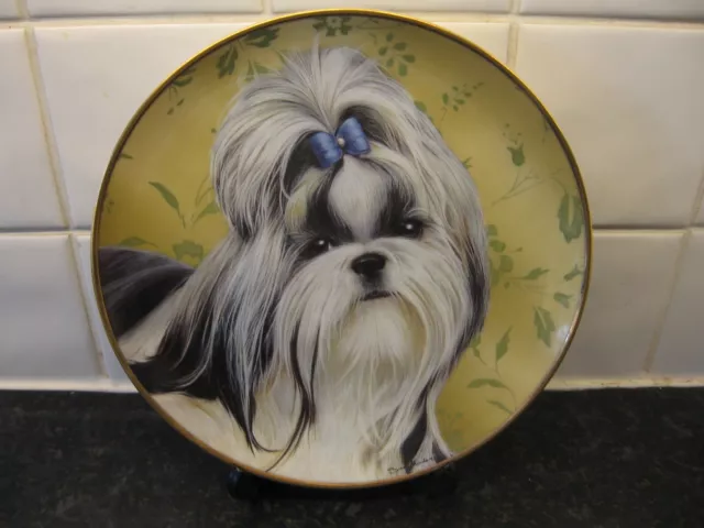 Shih  Tzus  Dog   Plate -  Wallflower    - Danbury Mint