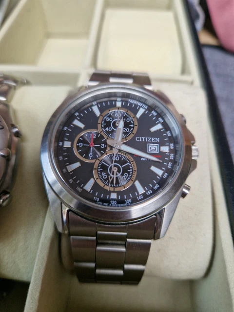 CITIZEN 0510 S068932 STAINLESS Steel Pilot Chronograph Watch 60.00 PicClick UK