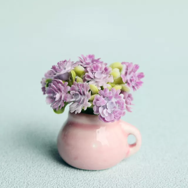 1:12 Scale Dollhouse Miniature Vase Plants Flower Pot Living Room Accessories 3