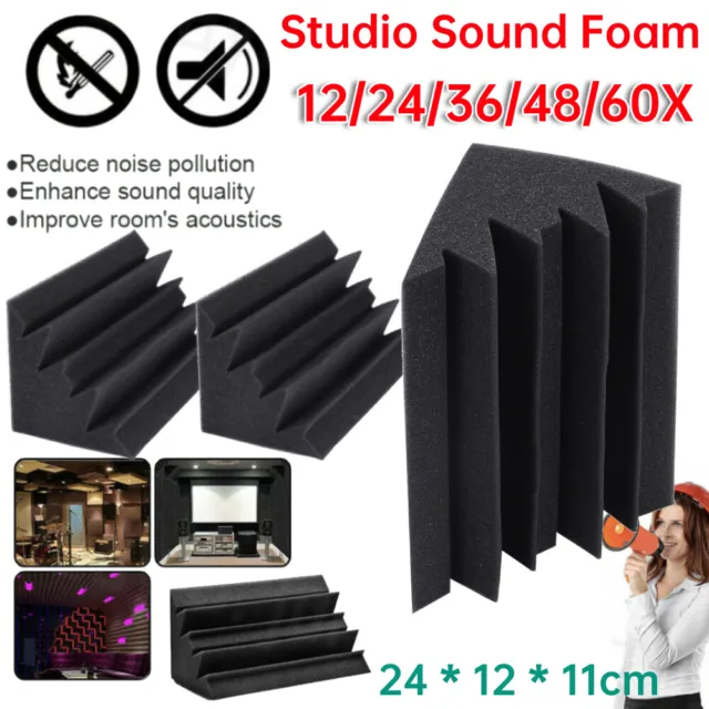 12/60X Studio Acoustic Foam Corner Bass Trap Sound Absorption Treatment Proofing