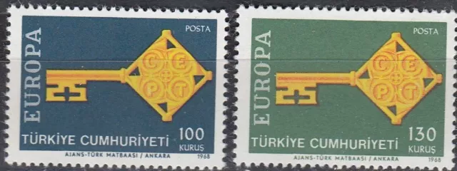 Türkei / Türkiye Cumhuriyeti Nr. 2095-2096** Europa CEPT 1968