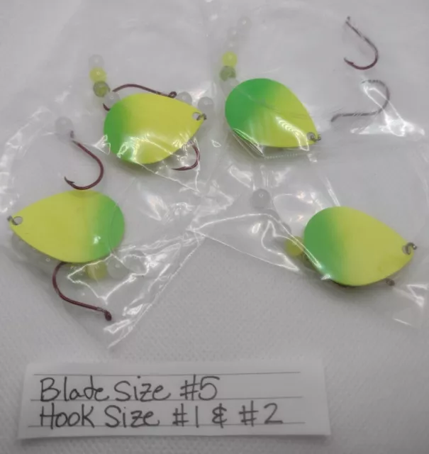4 pack worm crawler harness spinner blade size 5 Lake Erie walleye perch hooks 4