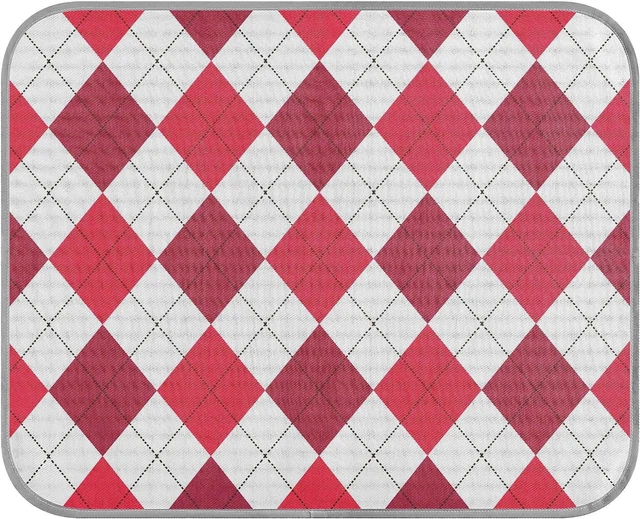 Valentine Plaid Print 23.6X38.6 Inch Folding Pet Ice Silk Cooling Mat Comfy Rect