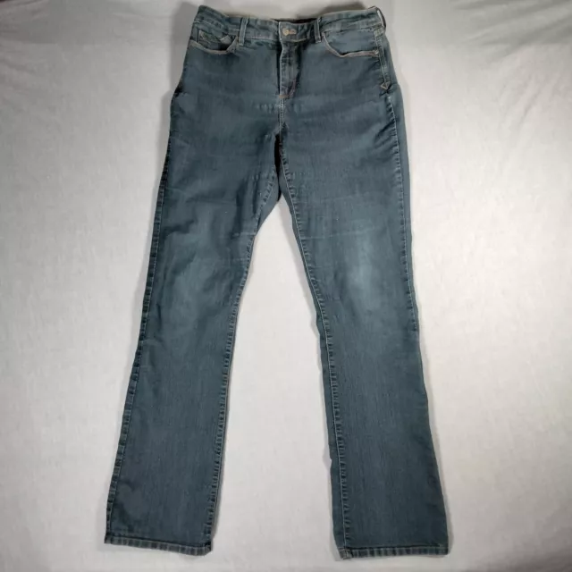 NYDJ Not Your Daughter Jeans Womens 14 Long Billie Mini Bootcut Dark Lift Tuck