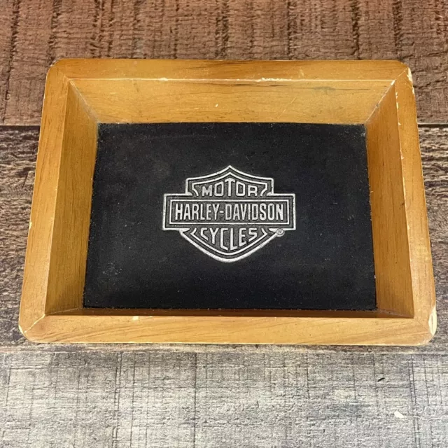 Hallmark 2000 Harley-Davidson Motorcycle Wooden Change Tray Holder