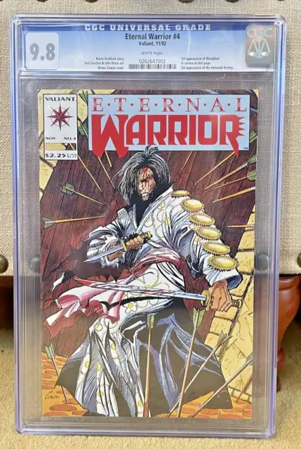 Eternal Warrior #4 CGC 9.8 WP - 1st App. Bloodshot & Immortal Enemy - WOW!